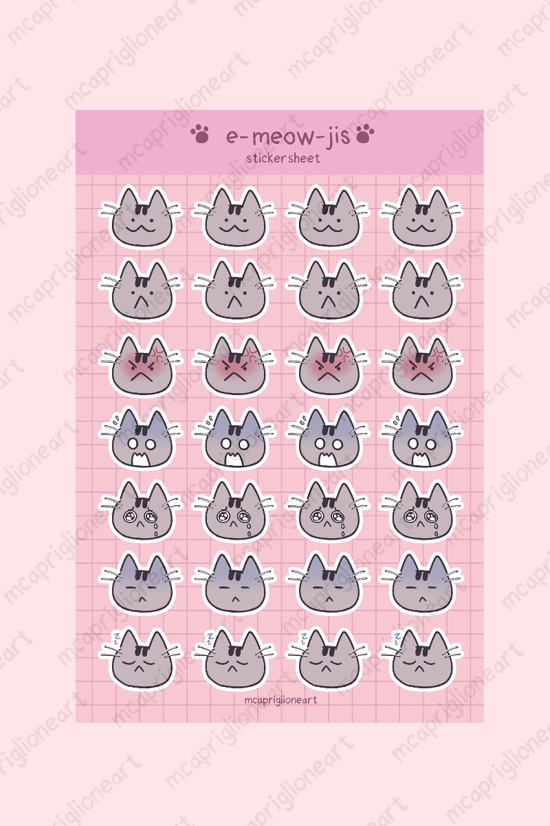 (PRE-ORDER) E-Meow-ji Sticker Sheet