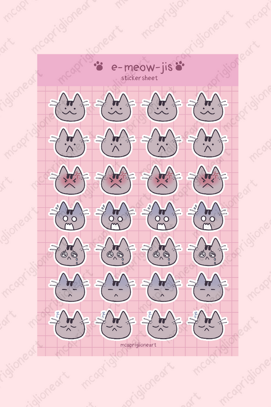 (PRE-ORDER) E-Meow-ji Sticker Sheet