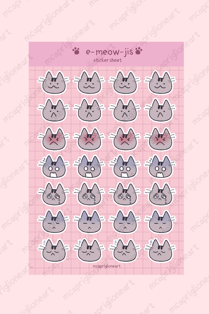 E-Meow-ji Sticker Sheet
