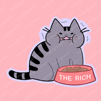 Eat The Rich Cat Sticker