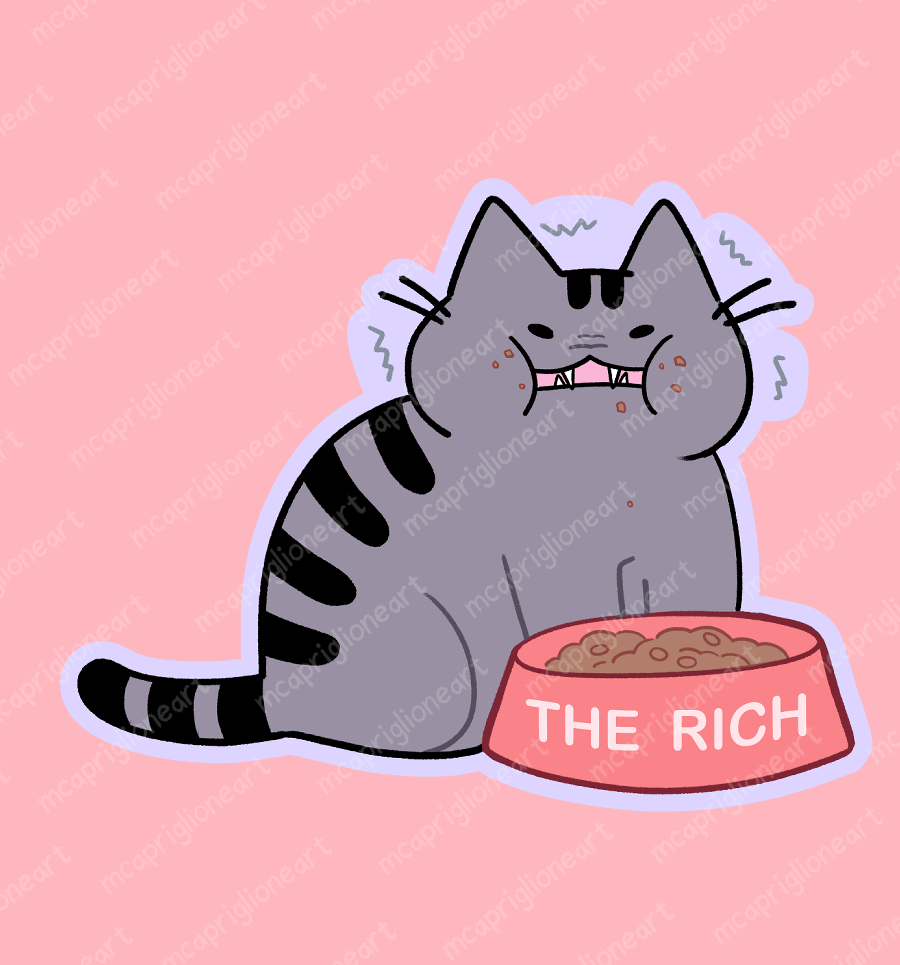 Eat The Rich Cat Sticker