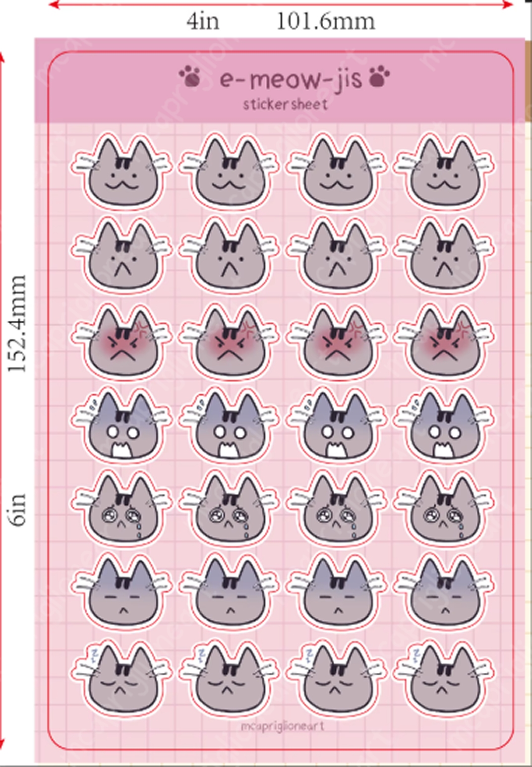 (PRE-ORDER) E-Meow-ji Sticker Sheet