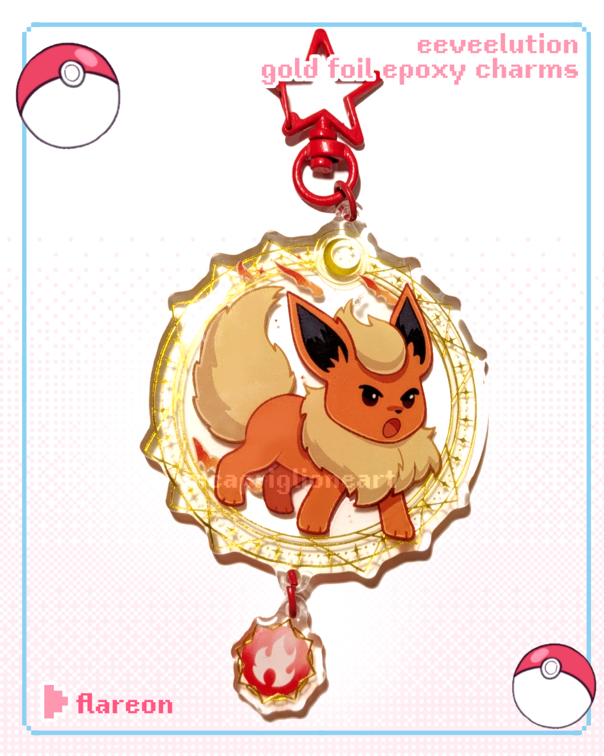 Eeveelution Gold Foil Epoxy Charms