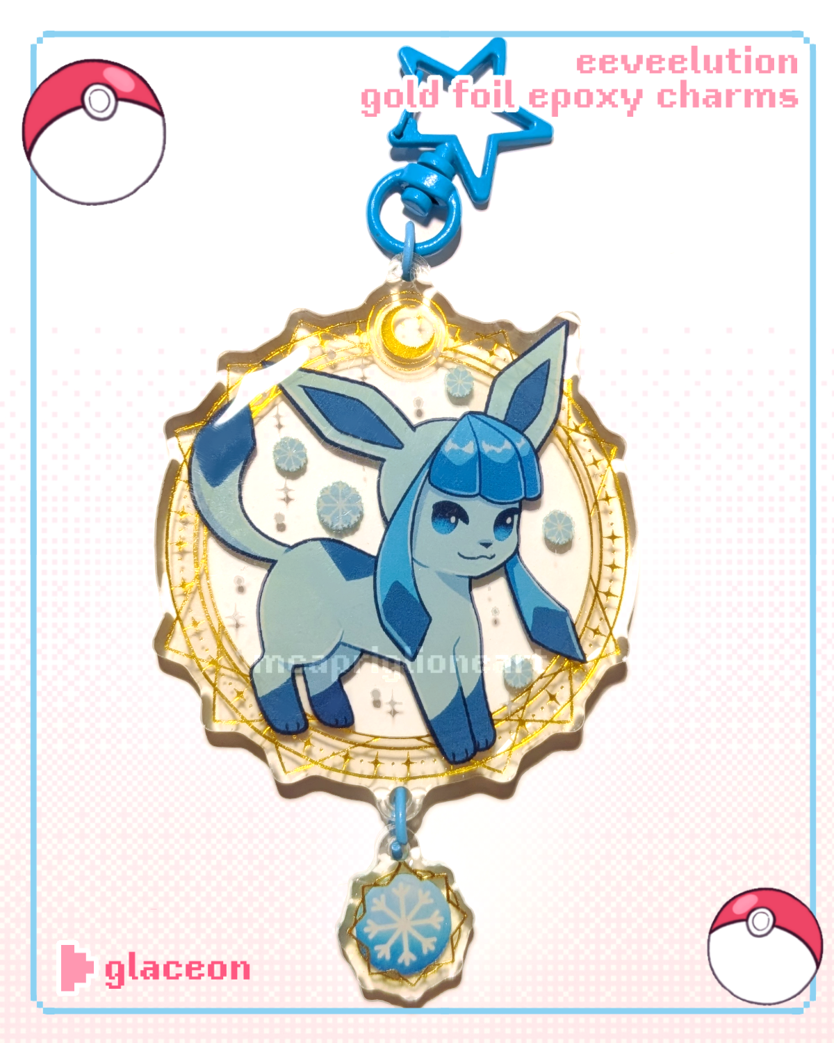 Eeveelution Gold Foil Epoxy Charms