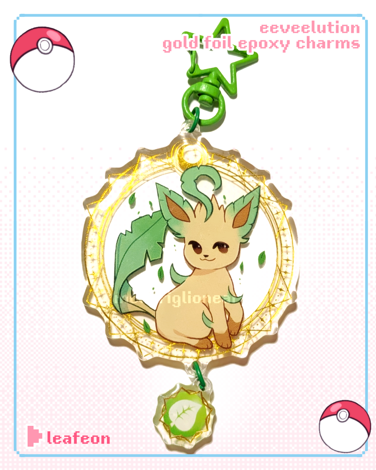 Eeveelution Gold Foil Epoxy Charms