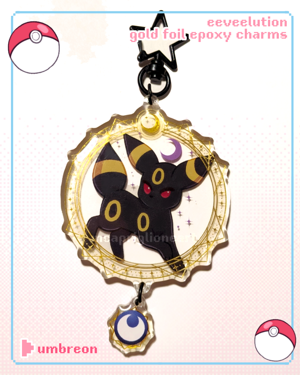 Eeveelution Gold Foil Epoxy Charms