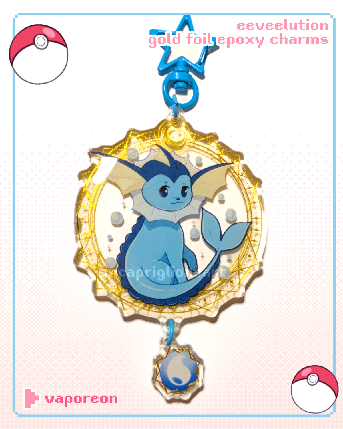Eeveelution Gold Foil Epoxy Charms