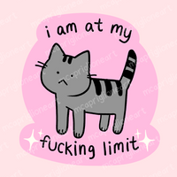 I am at my Limit Cat Sticker