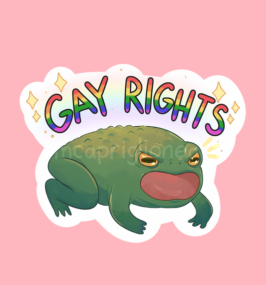 gay rights frog sticker