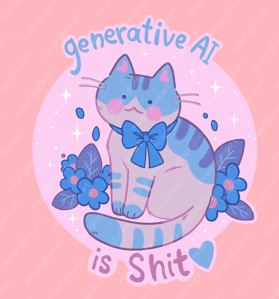 Gen AI is Sh*t Cat Sticker