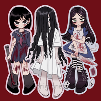 Girls of Horror Stickers