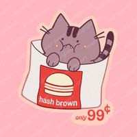Hashbrown Cat Sticker