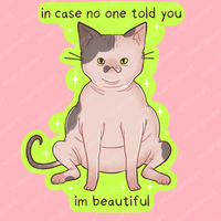 I'm Beautiful Sphynx Cat Sticker