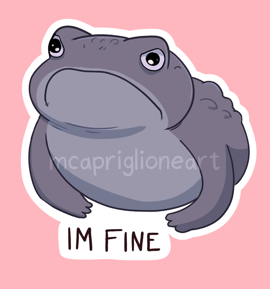 I'm Fine Frog Sticker