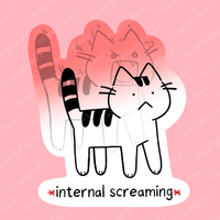 Internal Screaming Cat Sticker