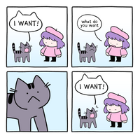 I WANT! Cat Comic Print (Signed)