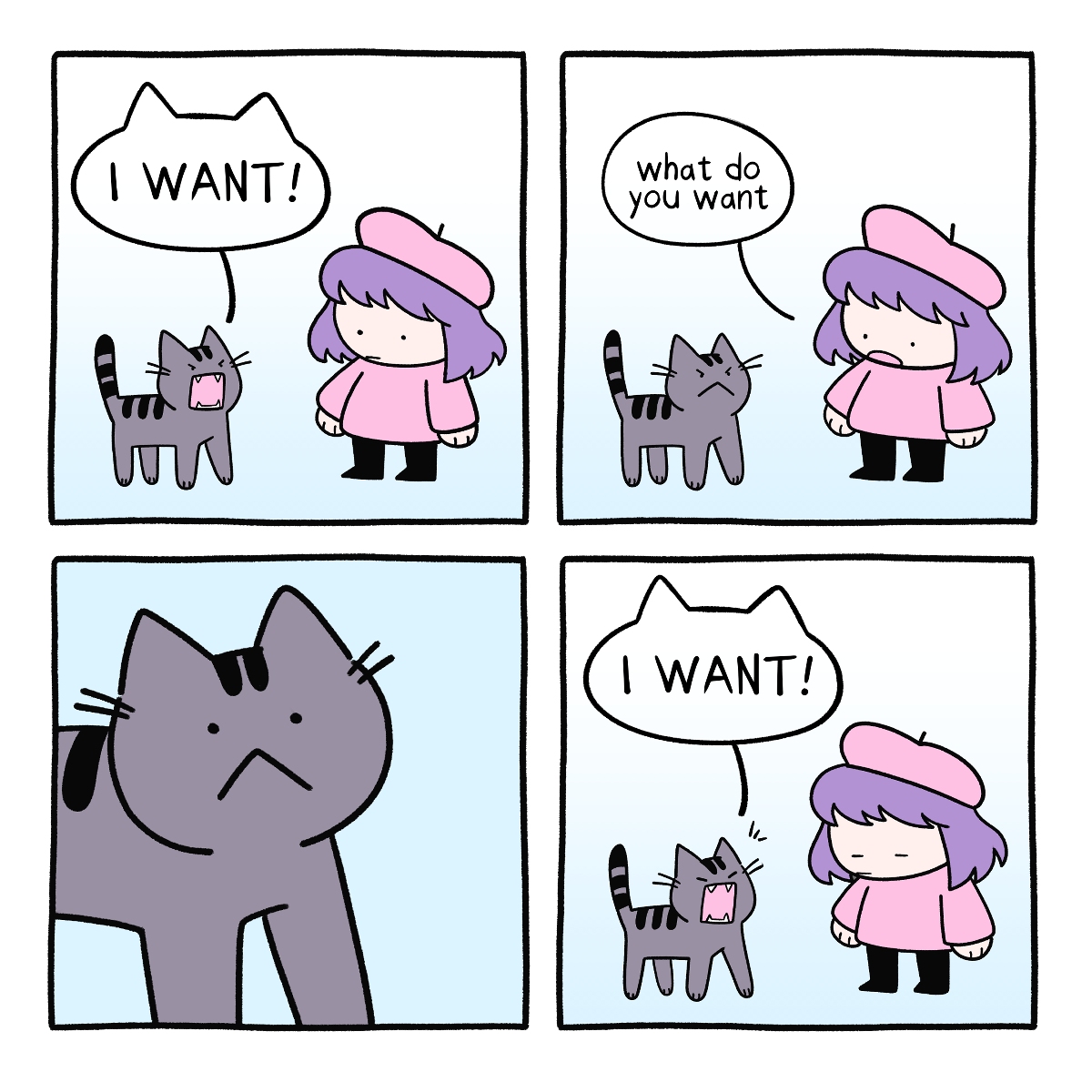 I WANT! Cat Comic Print (Signed)