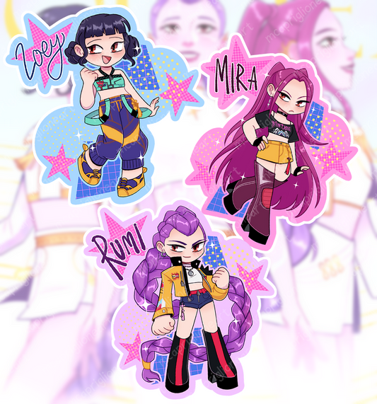 KPop Demon Hunters Huntrix Stickers