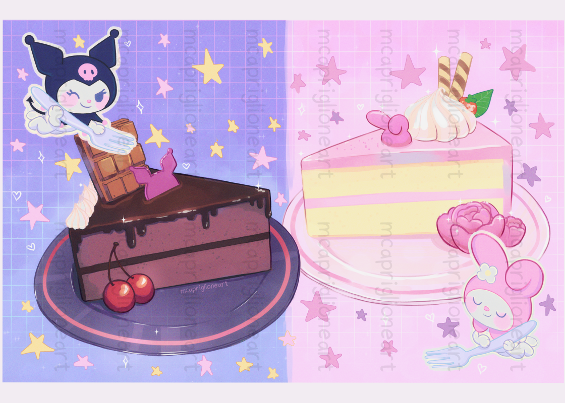 Kuromi and Melody Dessert 5x7 Print