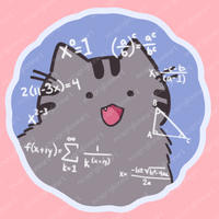 Confused Math Cat Sticker