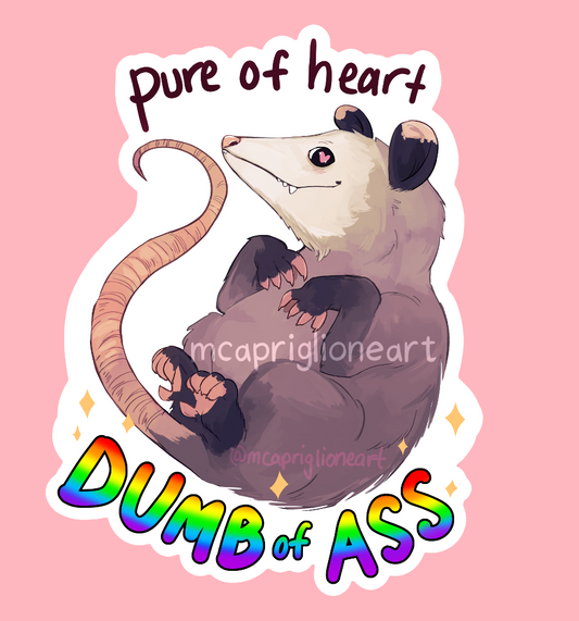 pure of heart possum sticker