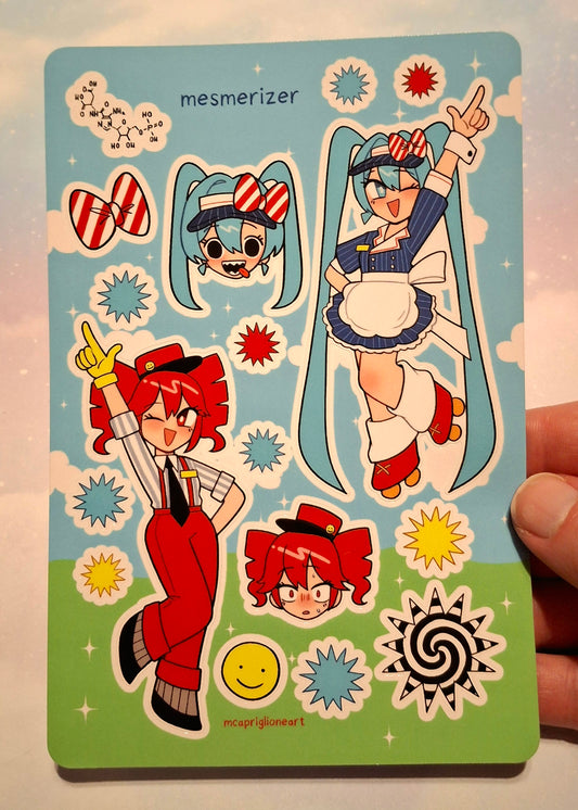 Vocaloid Mesmerizer Miku and Teto Sticker Sheet
