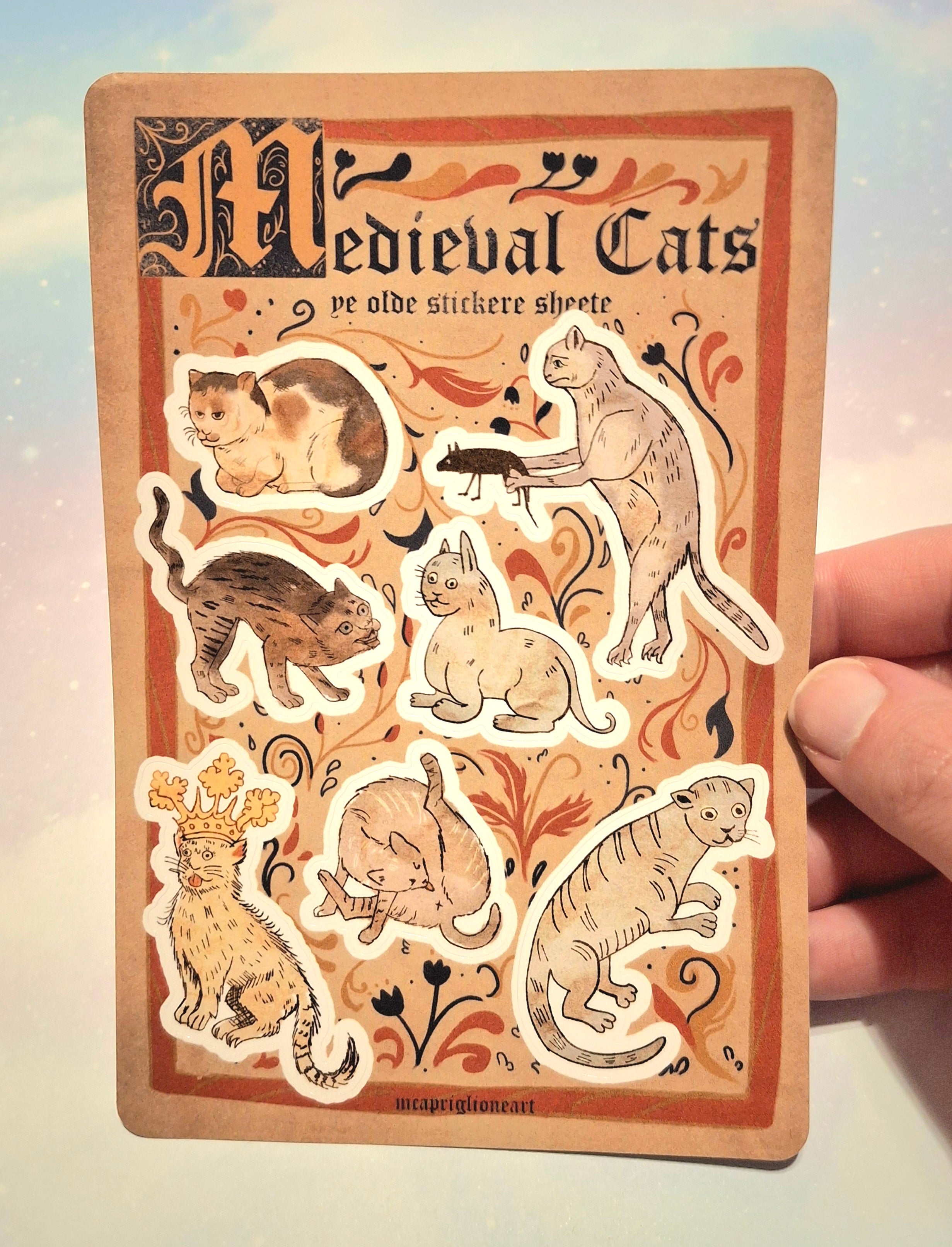 Medieval Cats Sticker Sheets (Two Designs Available)