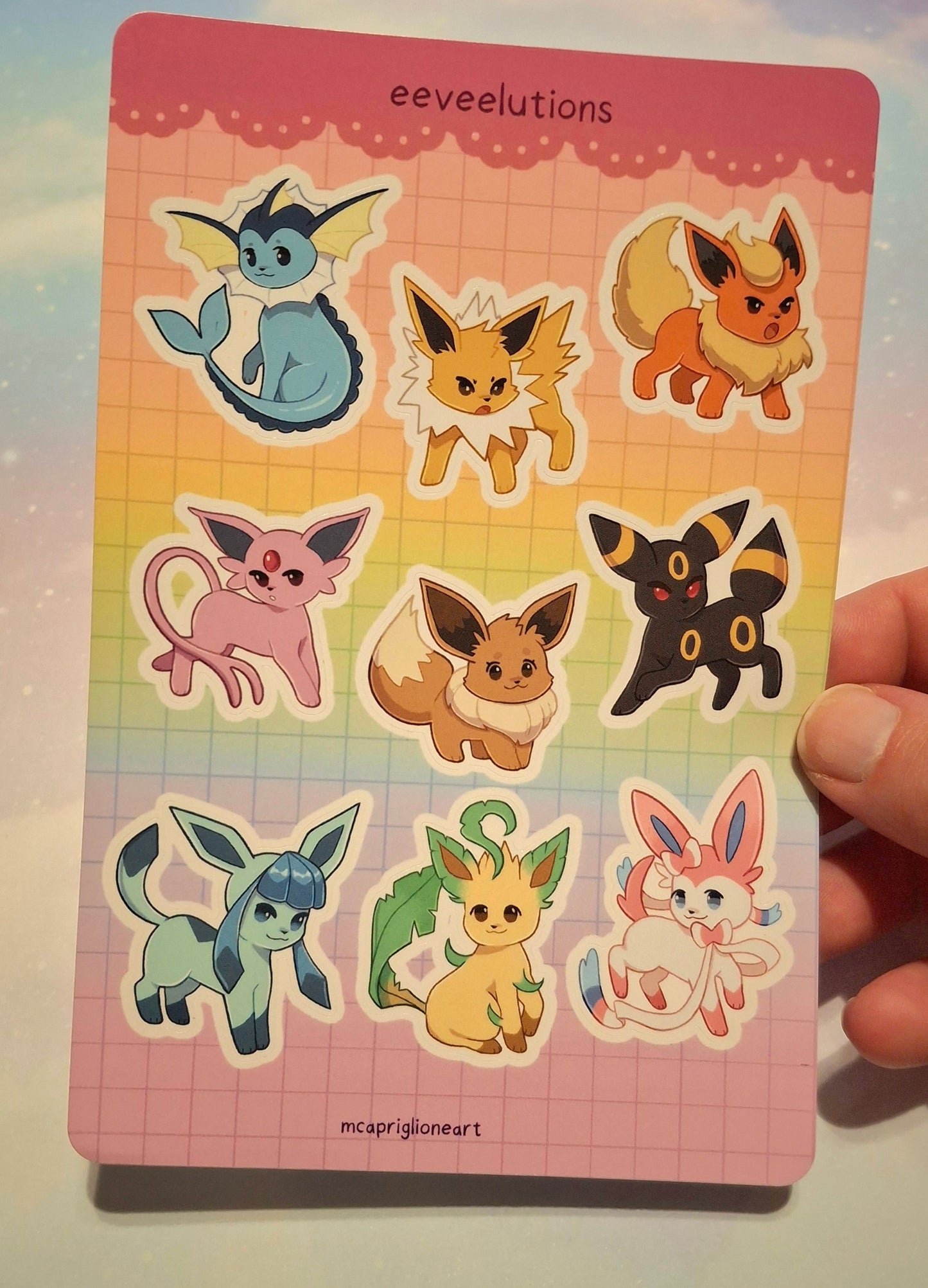 Pokemon of the Rainbow Sticker Sheets (10 Designs Available)