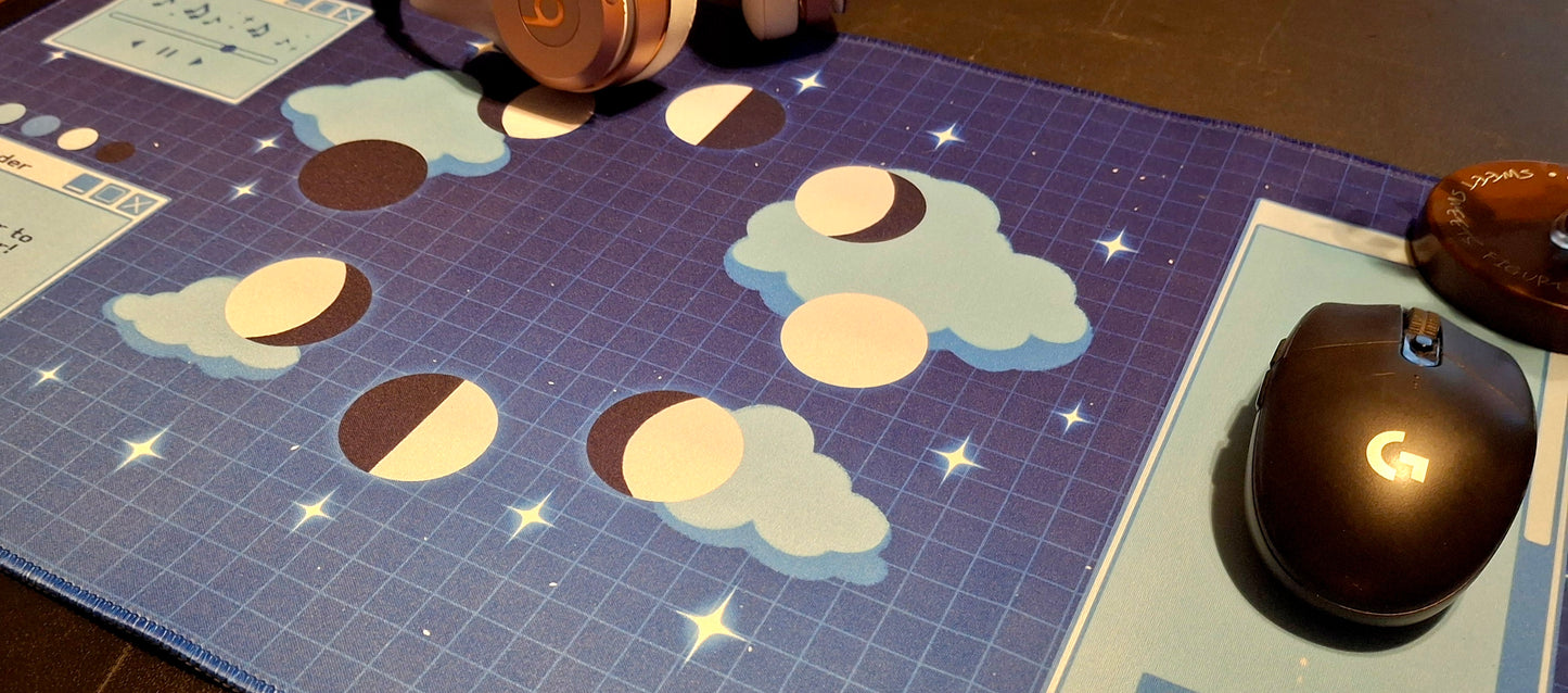 Dreamy Celestial Phases XL Desk Mat