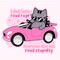 Road Rage Cat Sticker