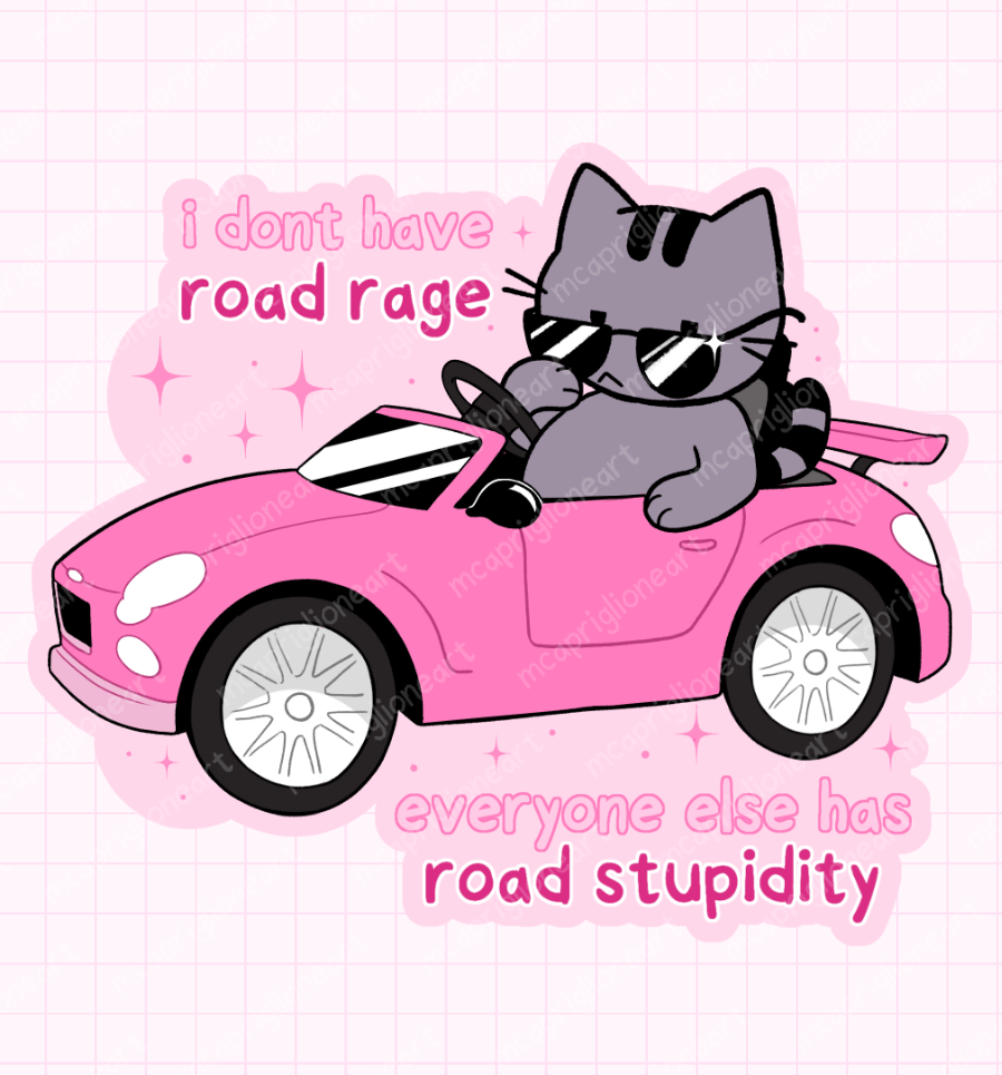 Road Rage Cat Sticker