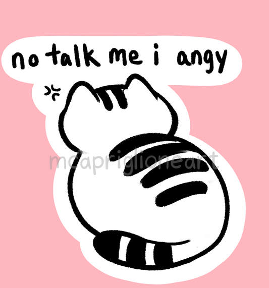 TrashCat No Talk Me Sticker