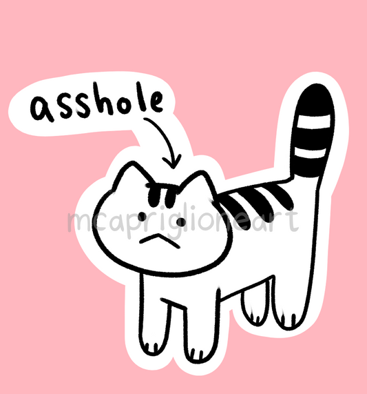 TrashCat Assh*le Sticker