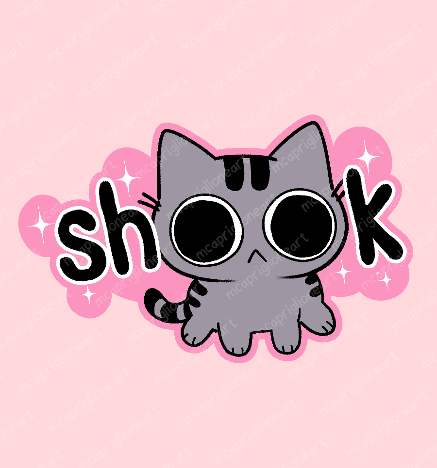 Shook Cat Sticker