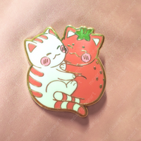 Strawberry Cats Enamel Pin