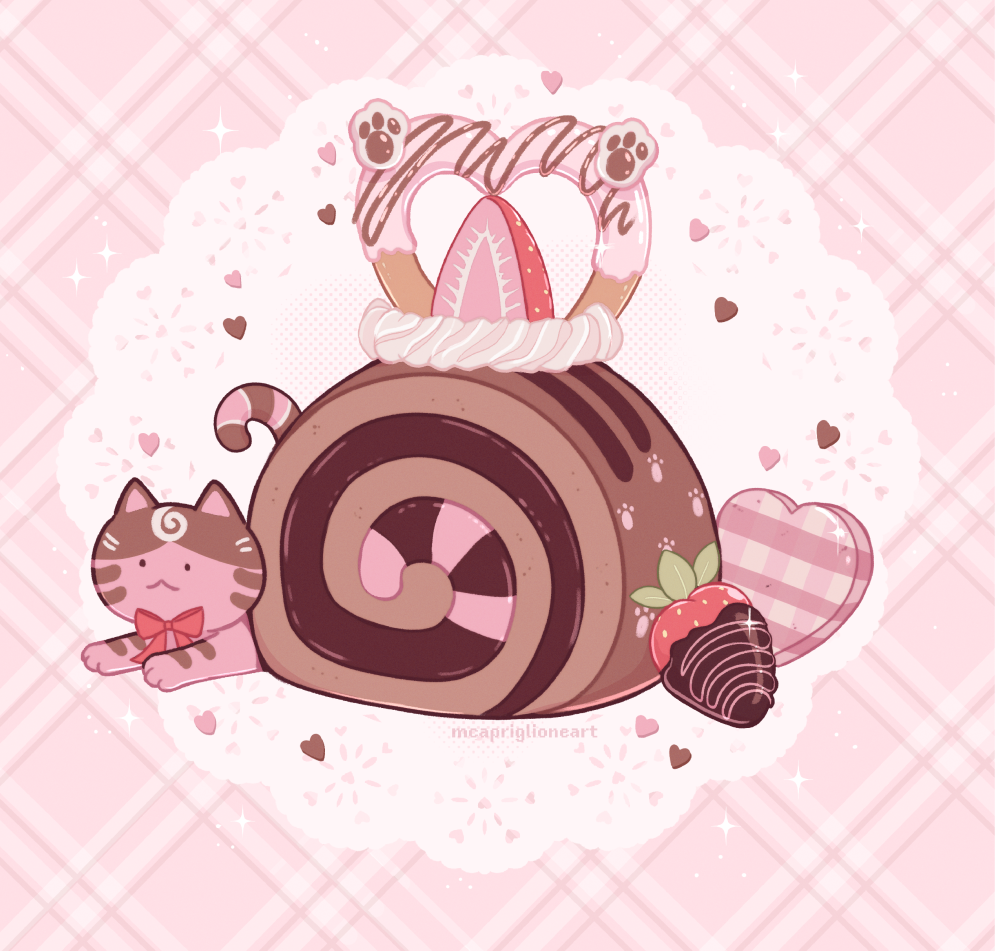 Swiss Roll Cat Print
