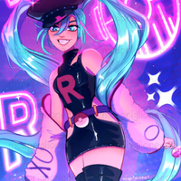 Team Rocket Miku Medium Print