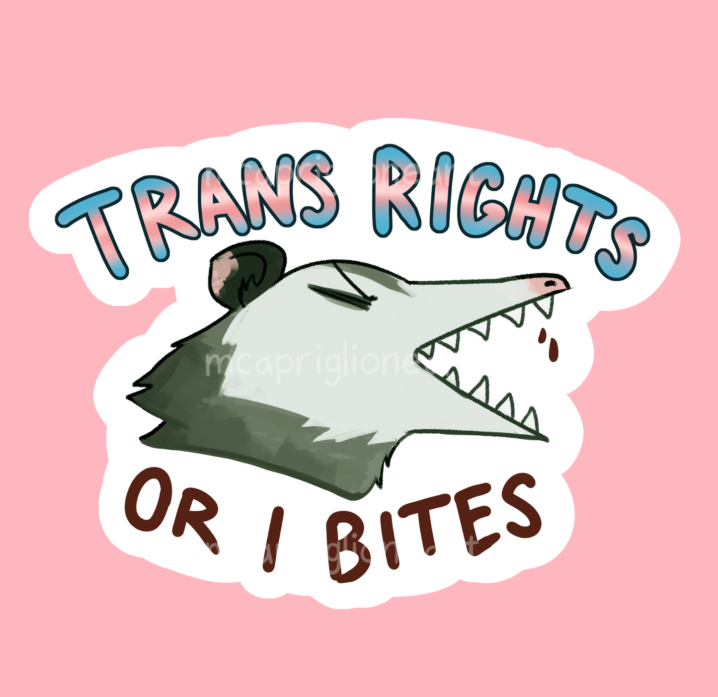 Trans Rights or I Bites Sticker