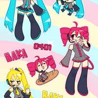 Triple Baka Large Sticker Sheet