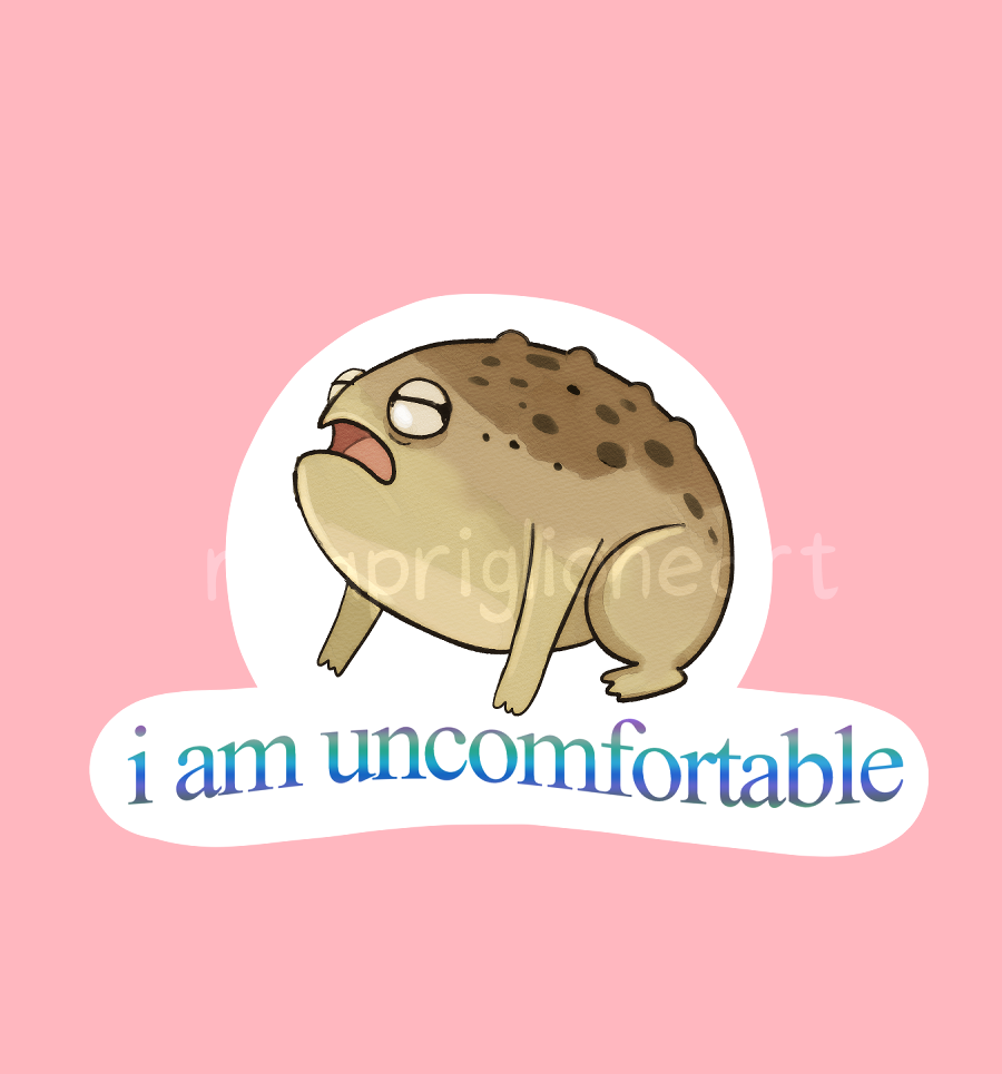 i am uncomfortable frog sticker