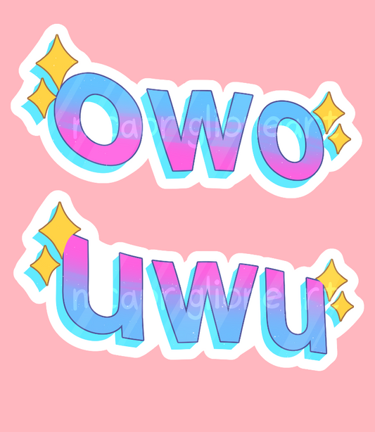 UwU and OwO Sticker Set