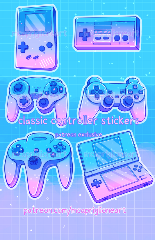 Vintage Game Controller Stickers